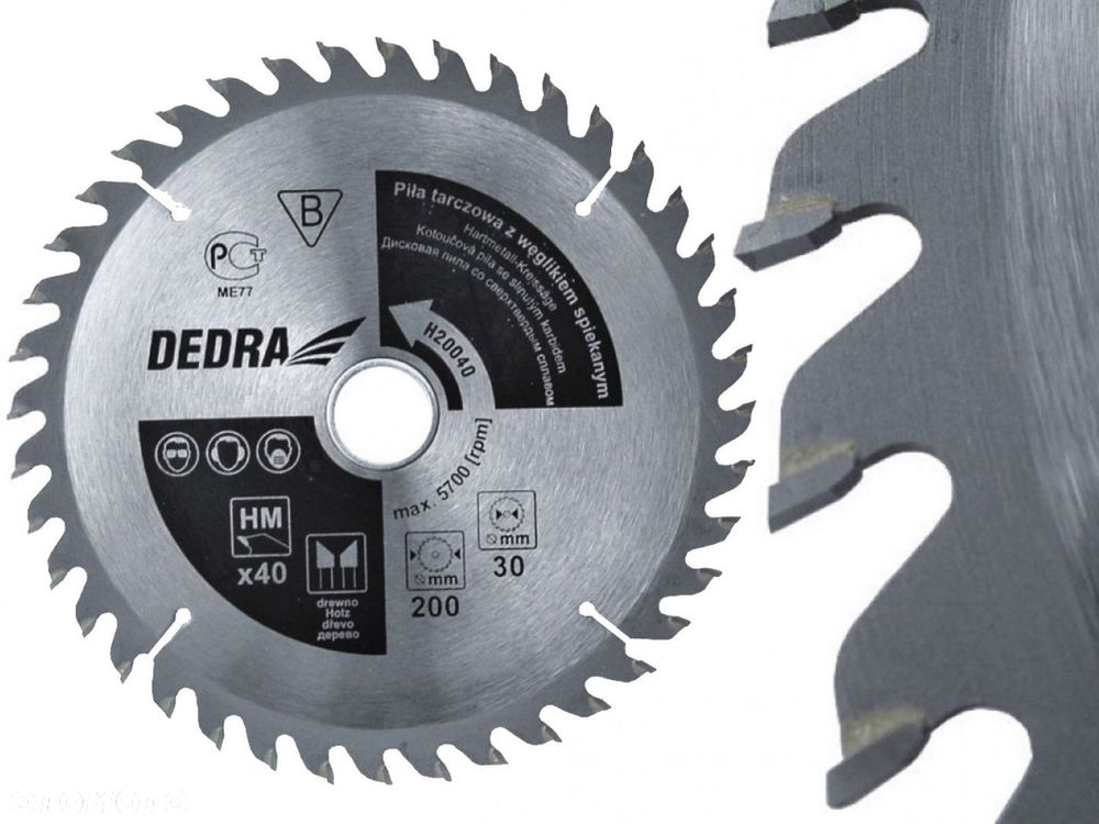 Piła tarczowa do drewna 40z śr.400x30 mm dedra H40040 - 7