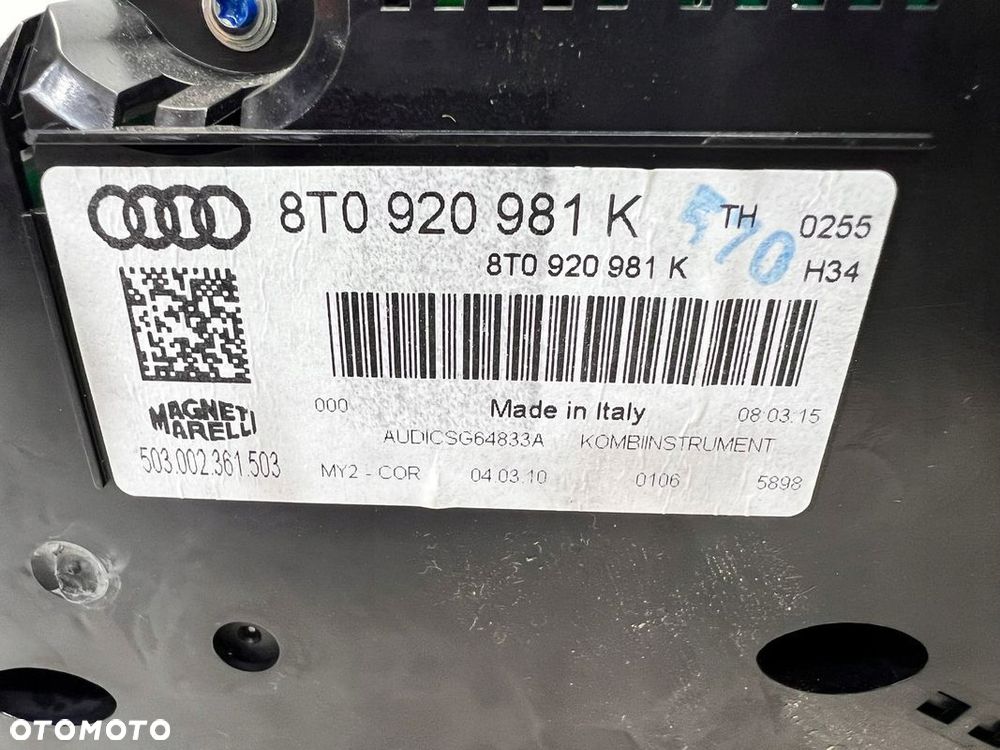 LICZNIK ZEGARY AUDI A5 8T 2.0 TDI 8T0920981K UK - 5