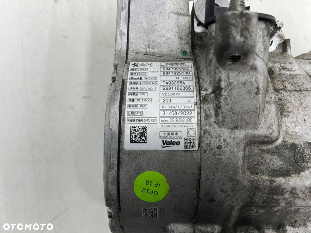 Kompresor klimatyzacji Citroen C4 Berlingo Peugeot 208 2008 Partner Mokka 19r.- sprężarka 9847929580 - 10