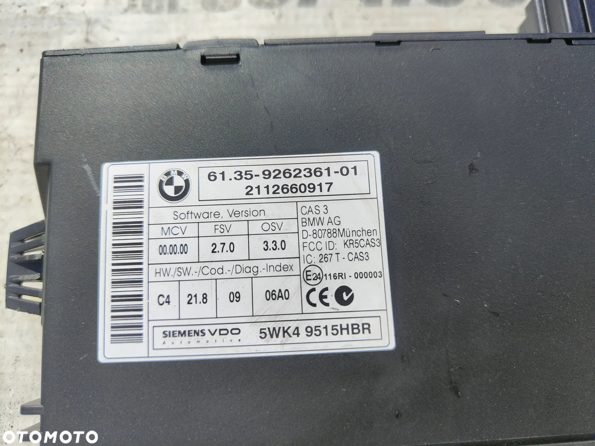 BMW E87 E81 E82 E90 E91 2.0d N47 Automat Zestaw startowy Sterownik silnika 8512498 - 4