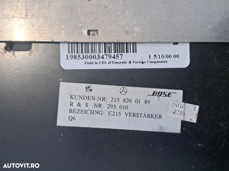 Amplificator audio BOSE Mercedes CL-Class C215 – cod A2158200189 - 4