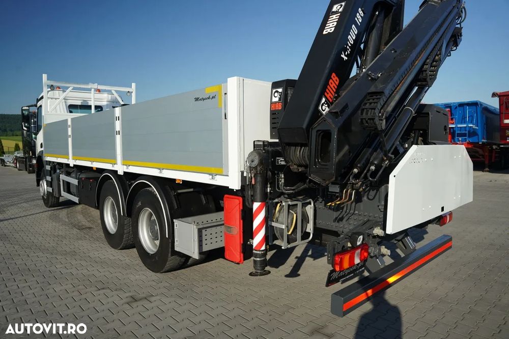 Mercedes-Benz AROCS 2636 / 6x4 / LIVRARE 7,6 M + HIAB 188 B-3 HDS / PODEA REZISTENTĂ / RADIOCOMANDĂ / ROTATOARE / FURCĂ PENTRU PALEȚI / EURO 6 - 16
