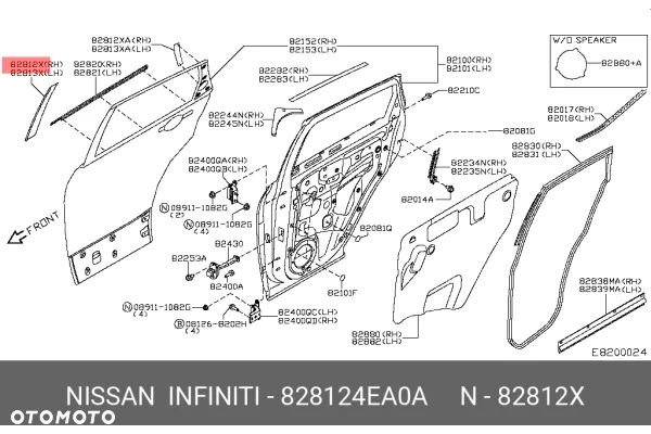 NISSAN QASHQAI NAKLEJKA TYŁ PRAWY SŁUPEK B NOWA ORYGINALNA 828124ea0a