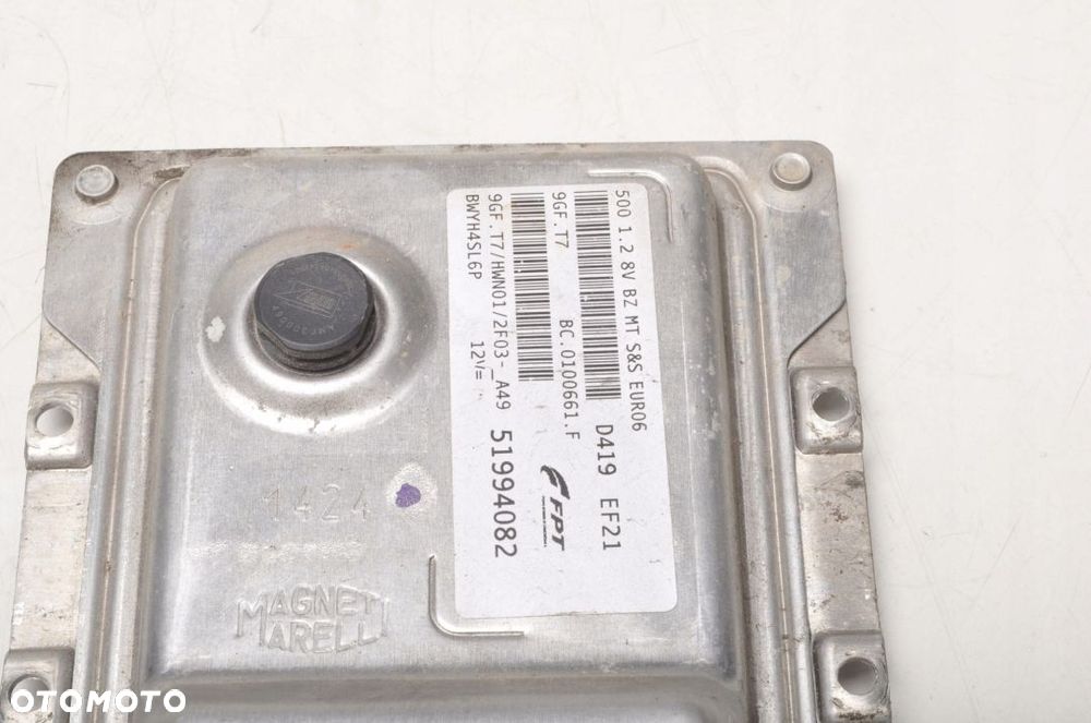 FIAT 500 1.2 8V 69KM STEROWNIK SILNIKA 51994082 - 2