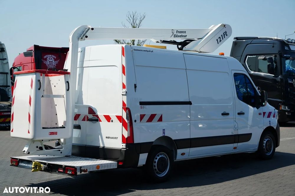 Renault MASTER / Platformă de lucru aeriană / Platformă de lucru metalică / Coș de ridicare FRANCE ELAVATEUR 121 Ft - 12 M / CAPACITATE MAXIMĂ DE RIDICARE 120 KG / EURO 6 - 13