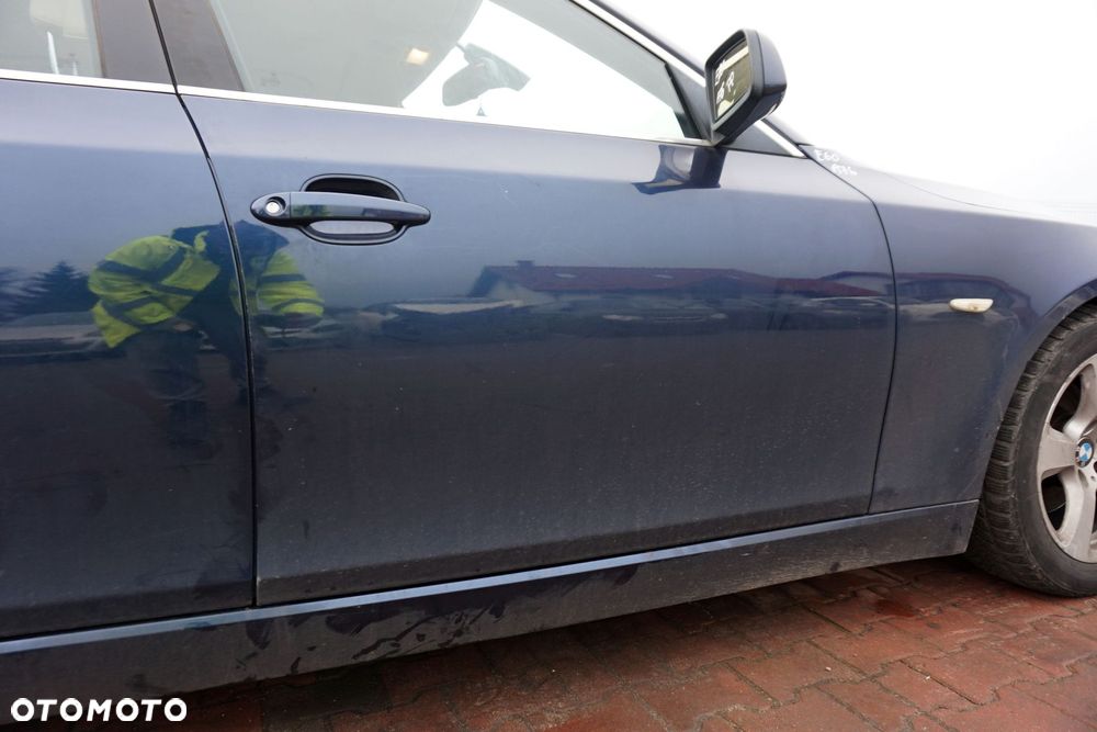 DRZWI PRZEDNIE PRAWE 5 E60 LIFT LCI SEDAN A76 BEZ LUSTERKA / TAPICERKI NIEBIESKI TIEFSEEBLAU BMW 2007-2010 - 2
