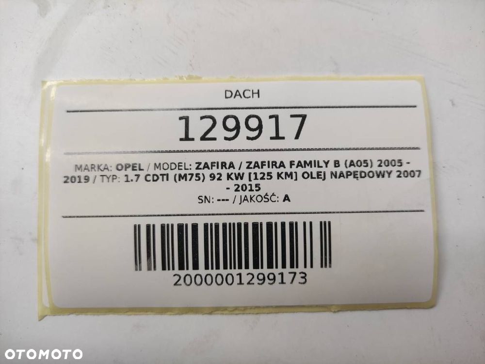 DACH PANORAMICZNY PANORAMA SZYBERDACH OPEL ZAFIRA B - 9