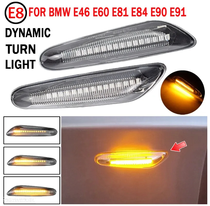 Piscas Laterais Pretos ou Cristal LED e DINÂMICOS BMW vários modelos - 2