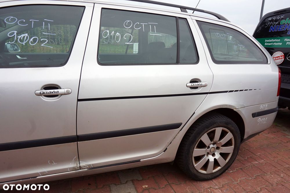 DRZWI TYLNE LEWE OCTAVIA II 1Z3 KOMBI 9102  SREBRNY SKODA 2004-2008 - 3