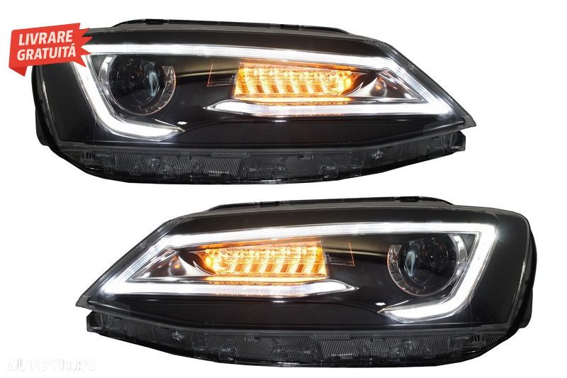 Faruri LED DRL VW Jetta Mk6 VI Non GLI (2011-2017) Semnal Dinamic Secvential Demon- livrare gratuita - 9