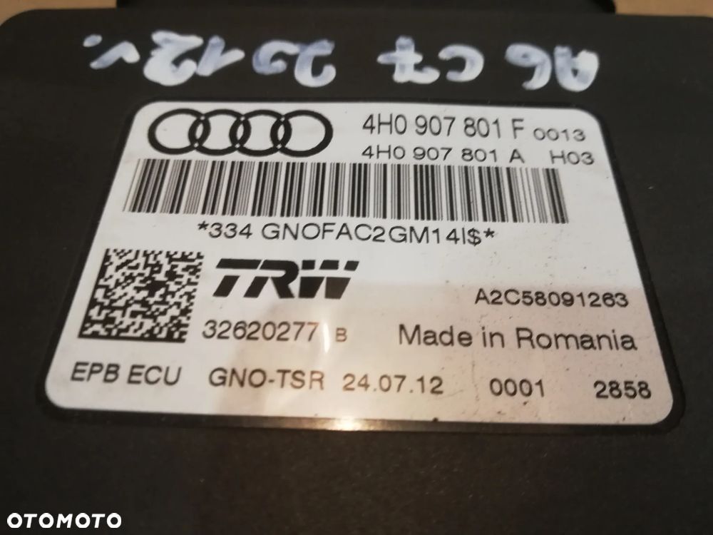 Audi A6 C7 moduł hamulca ręcznego 4H907801F - 2