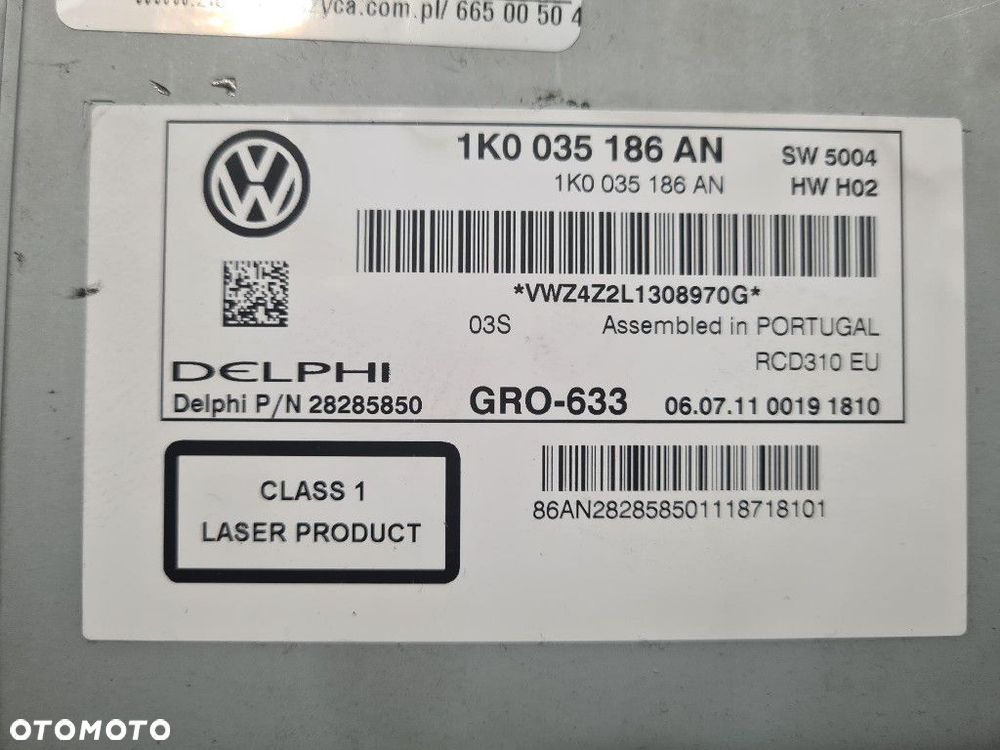 VOLKSWAGEN PASSAT B7 RADIO 1K0035186AN LI7F CFFB - 6