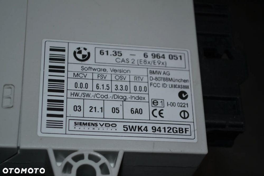 BMW E81 E82 E87 E88 E90 E92 E63 E64 MODUŁ STEROWNIK CAS 6964051 - 2