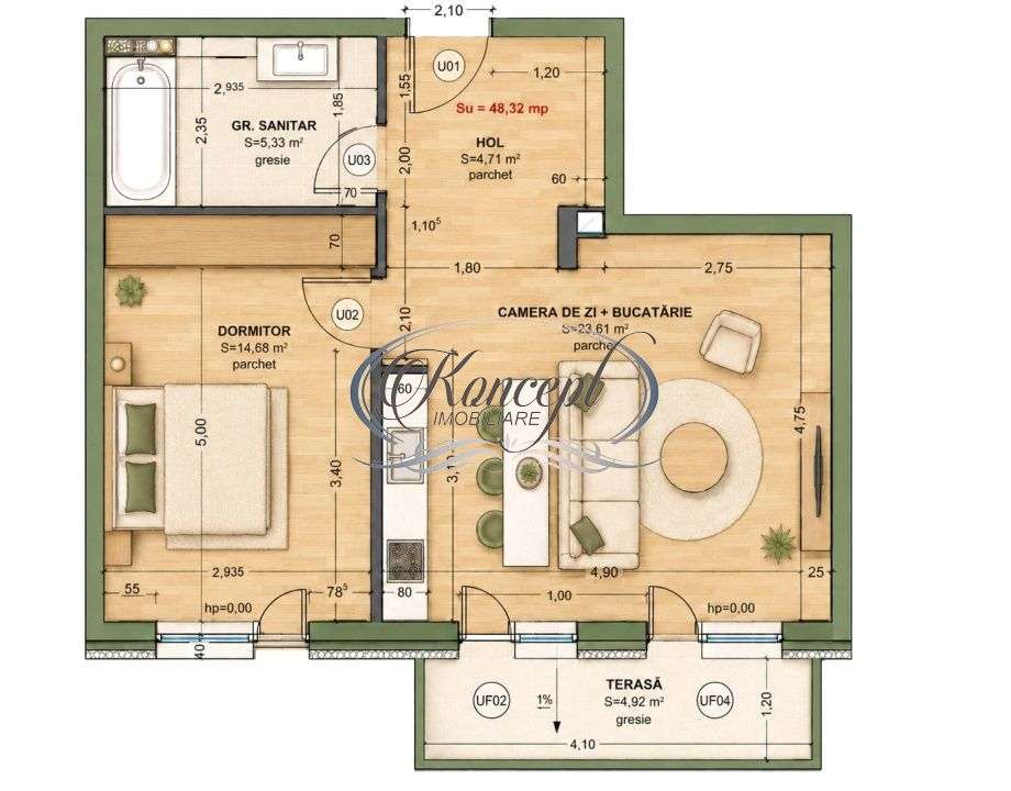 Apartament 2 camere in Terra Gardens, Cluj-Napoca — fotografia 3