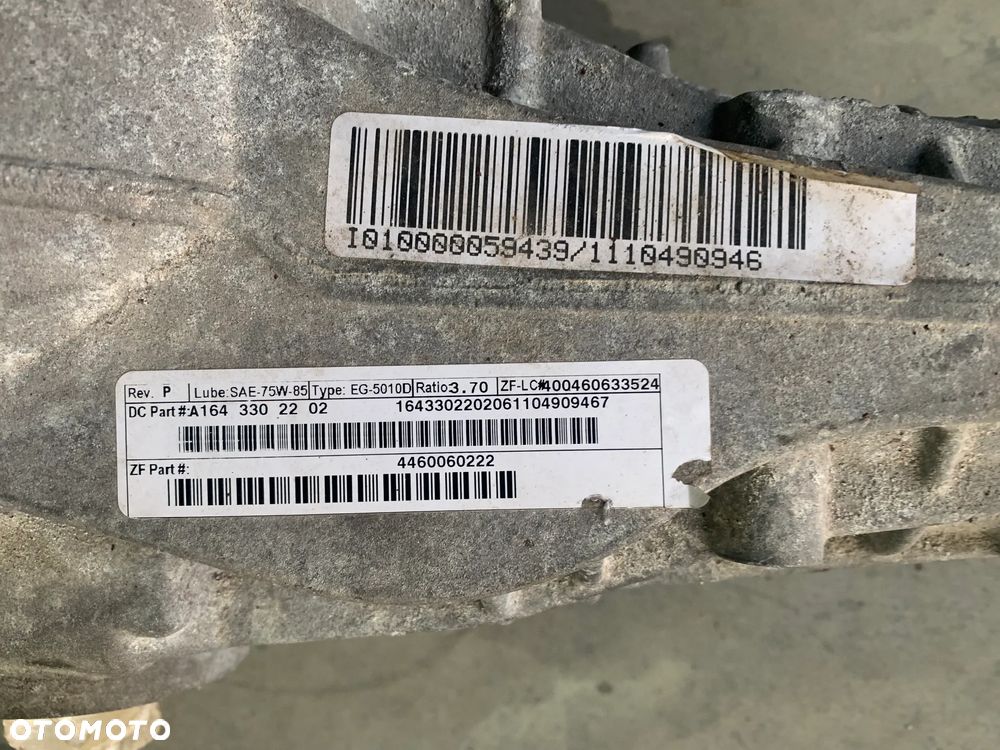 Mercedes GL X164 GL500 5.5 V8 3.70 Dyfer dyferencjał most przedni przód A1643302202 tył A1643500314 - 2