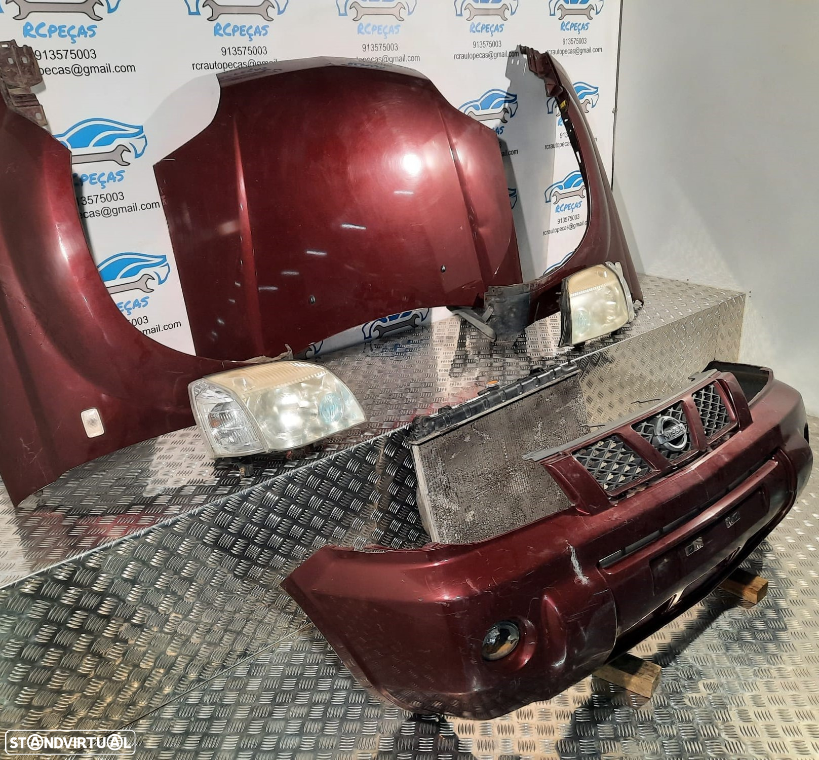 FRENTE COMPLETA NISSAN XTRAIL T30 CAPOT PARACHOQUES GUARDA-LAMAS OTICAS RADIADOR VENTILADOR FRENTE FIBRA REFORÇO - 4