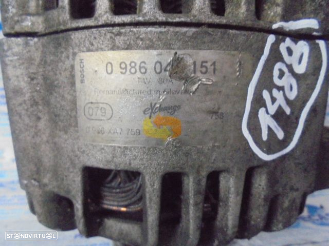 Alternador 0986049151  FORD FUSION 2006 1.4TDCI 70CV 5P     CINZA BOSCH RECONDICIONADO - 5