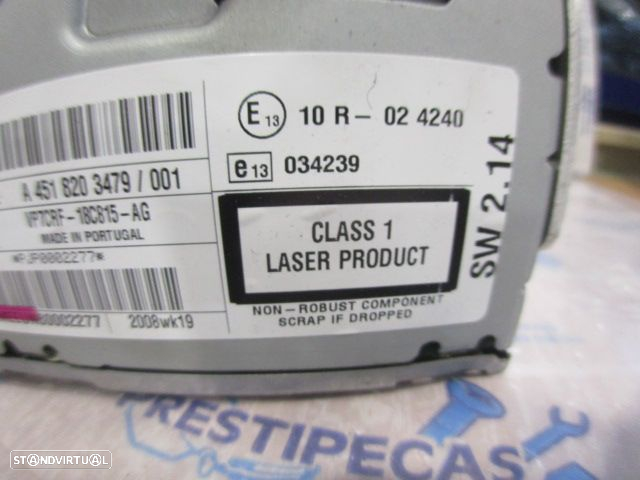 Radios A4518203479 001 SMART  FORTWO 2 451 2008 1.0I 60CV 3P BRANCO ORIGINAL VISTEON SW 2.14 - 6