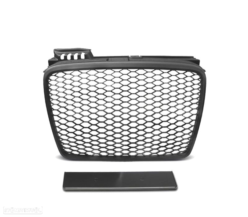GRELHA FRONTAL AUDI A4 B7 04-07 LOOK RS PRETO MATE - 3