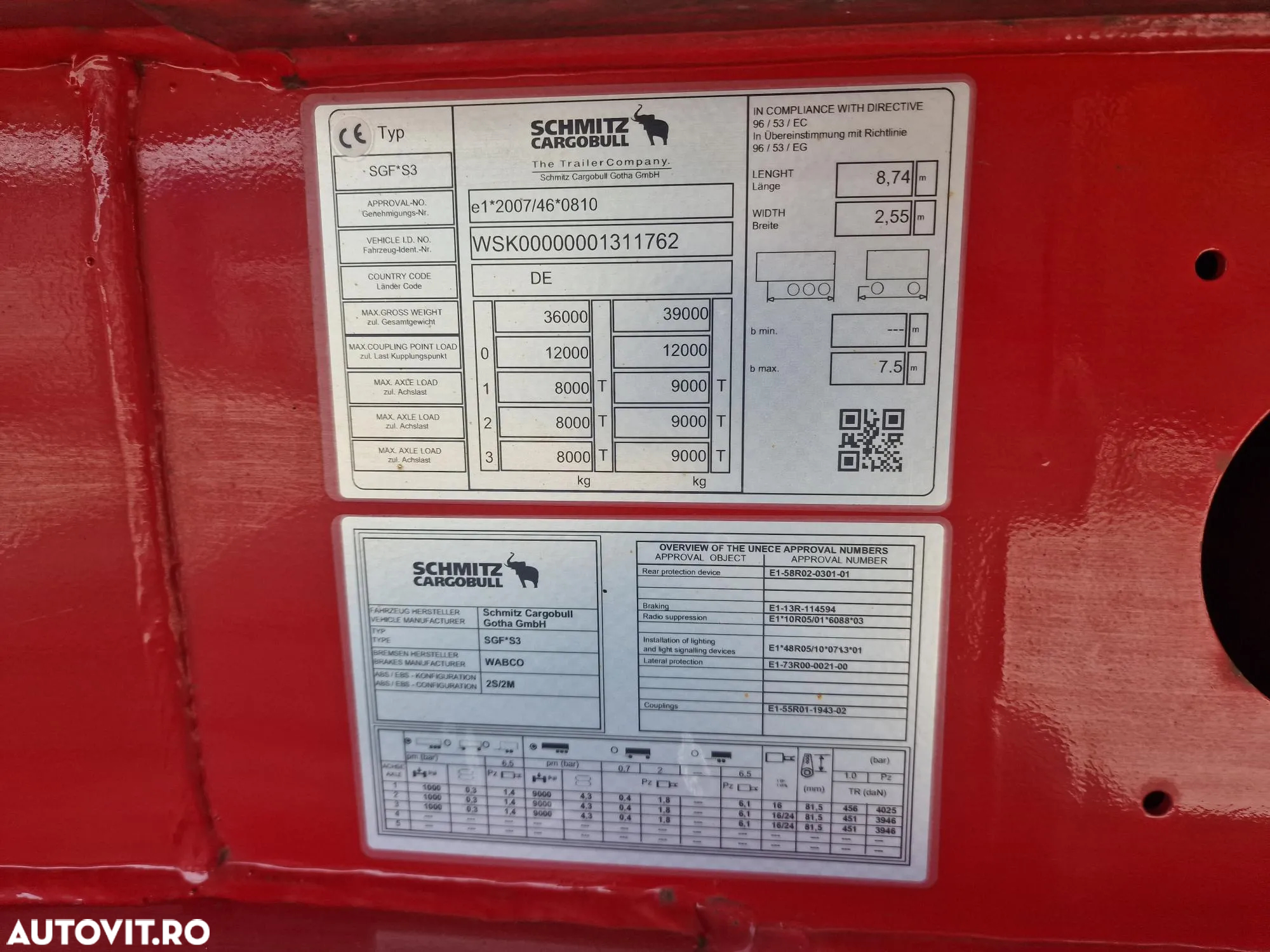 Schmitz Cargobull SKI 8.2, 28mc, Prelata CULISANTA automat, jante ALUMINIU, Anv 70% ok, otel, arata si ruleaza FOARTE BIINE, posibilitate leasing 4 ani-PROMOTIE 22900 EUR+Tva - 6