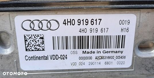 audi a8 d4 lift 13-17r wyświetlacz hud head-up 4h0919617 - 3