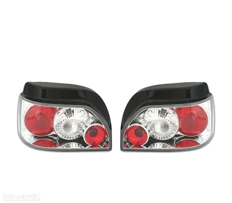 FAROLINS TRASEIROS RENAULT CLIO 90-98 FUNDO CROMADO - 1