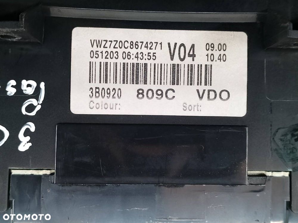 LICZNIK VW PASSAT B5 FL 3B0920809C 1.9 TDI - 4