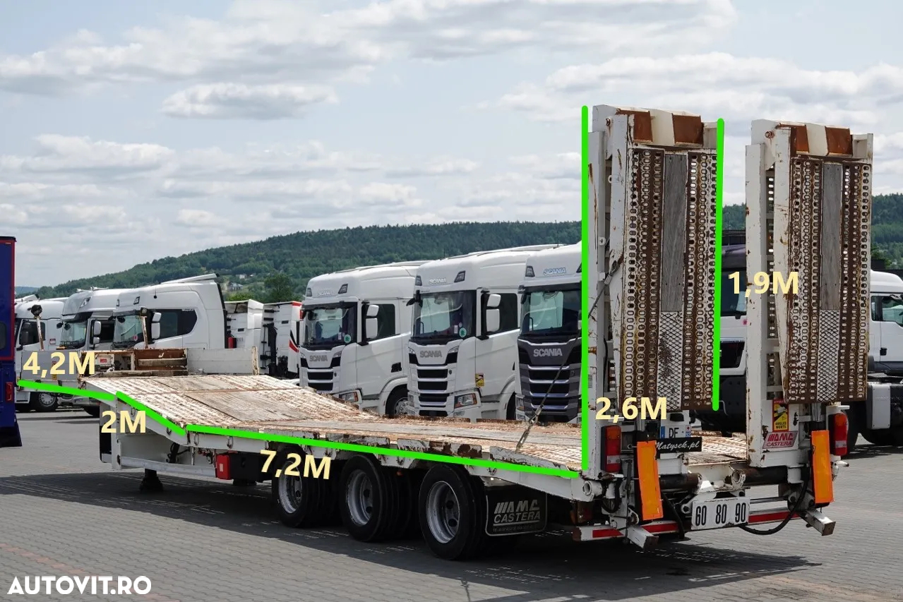 Castera REMORCĂ CASTERA / LOW LOADER / 13,4 M / PLATFORMĂ HIDRAULICĂ / RAMPE HIDRAULICE / AXIE DE DIRECȚIE / TROLIU - 2