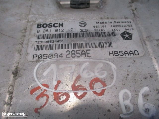 Centralina 0281012121 P05094285AE  CHRYSLER GRAND VOYAGER 4 FASE 2 LONG 2006 2.8CRD 150CV 5P PRETO BOSCH - 4