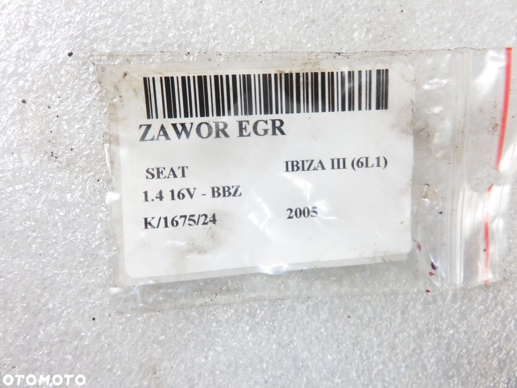 ZAWÓR EGR SEAT IBIZA III (6L1) 1.4 16V - BBZ 036131503T 72824804 - 6