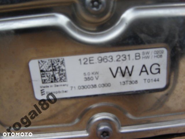 VW E-GOLF WYMIENNIK CIEPŁA WEBASTO 12E963231 B - 2