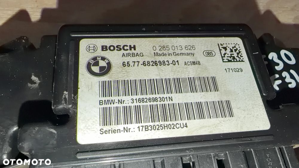 MODUŁ STEROWNIK SENSOR AIRBAG PODUSZEK BMW 3 F30 F31 6826983 - 3
