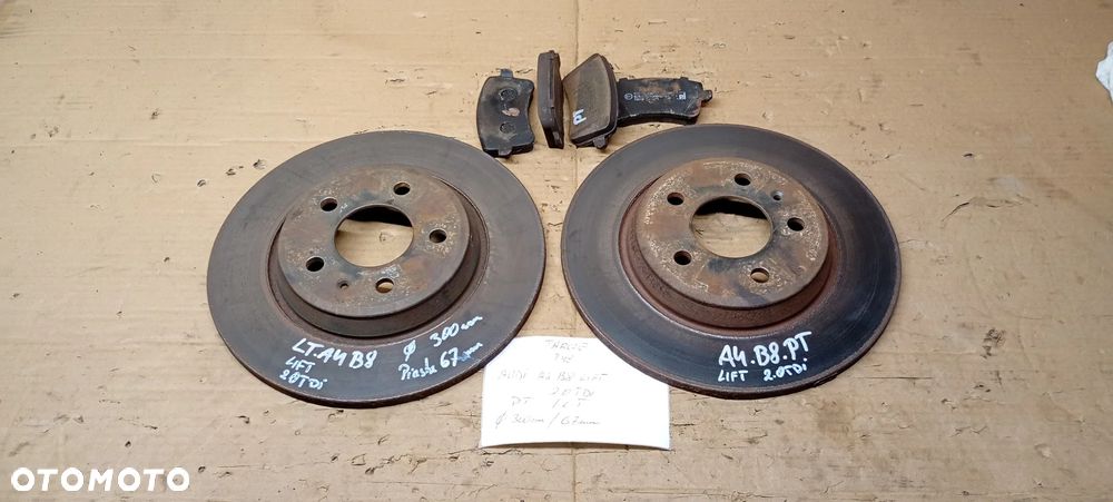 Tarcze hamulcowe tył tylne klocki 300 mm Audi A4 B8 Lift 2.0 TDI - 6