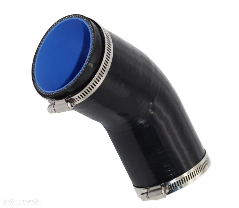 Tubo Silicone 45° Diâmetro 63mm + Braçadeiras Inox - 2