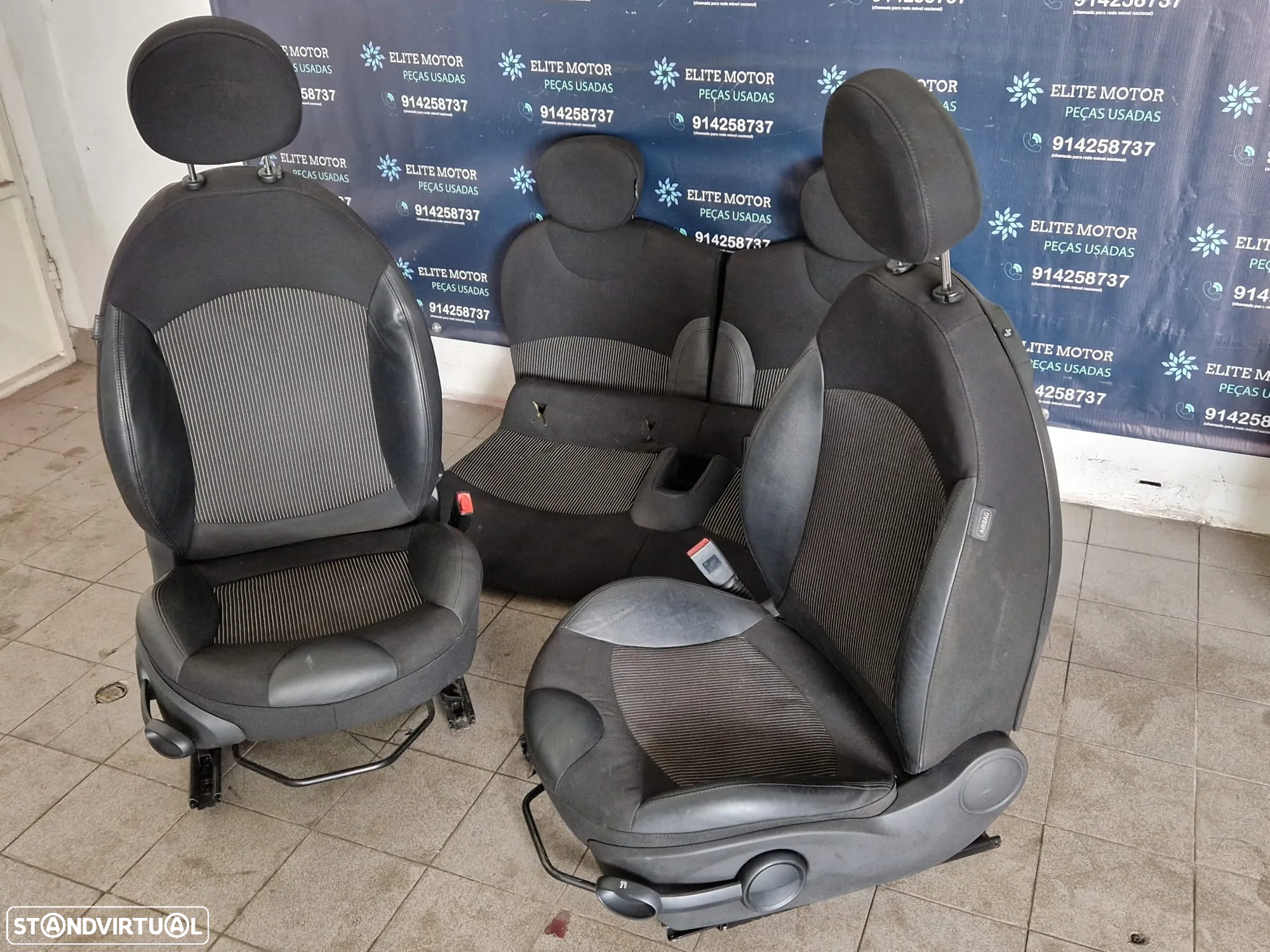 Jogo de bancos usados MINI ONE COOPER R56 PELE E TECIDO - 3