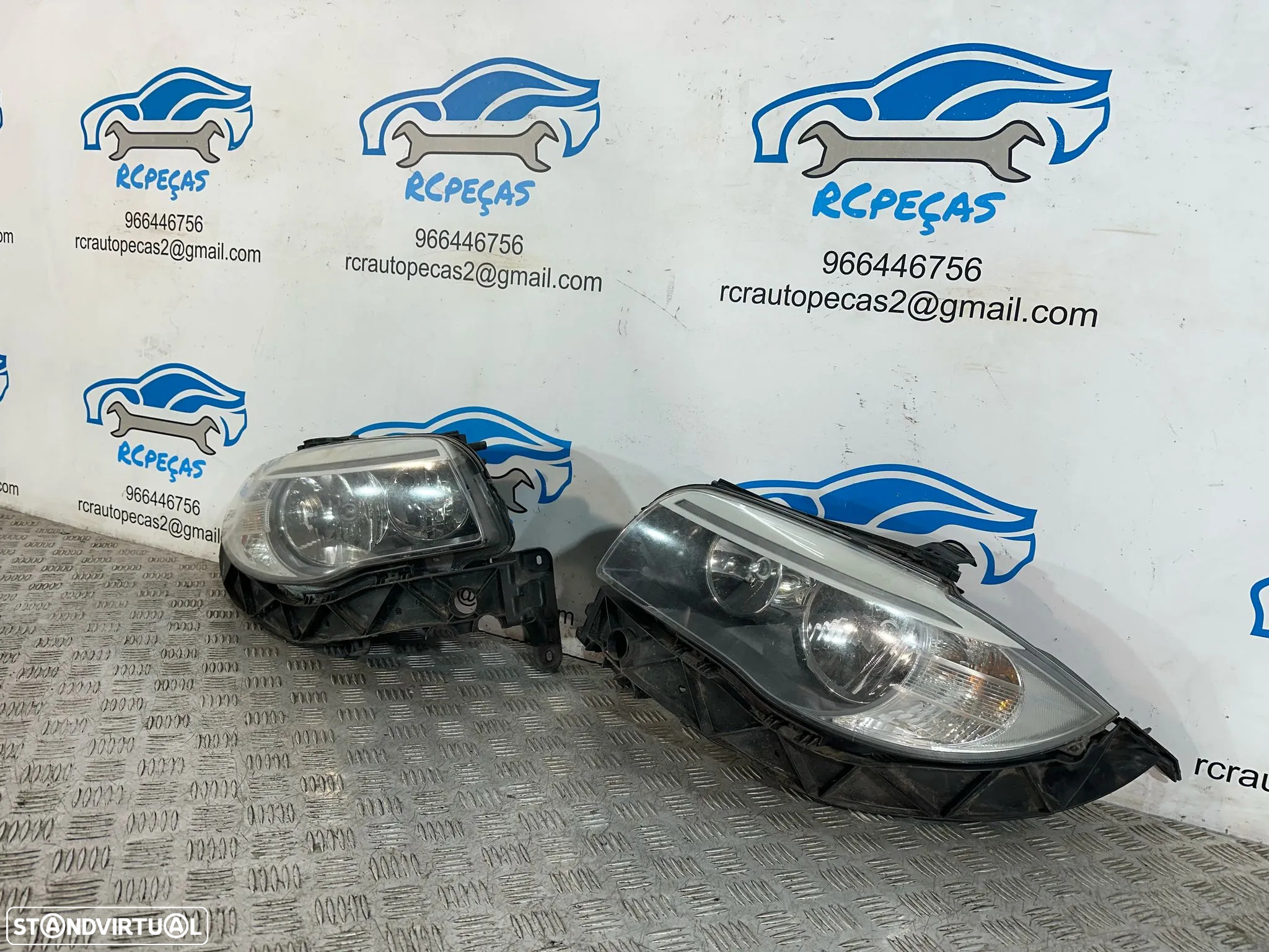.Conjunto Faróis Oticas Frontais Frente Halogénio Originais LCI BMW E82 Coupe E88 Cabrio 7 263 642 / 7 263 641 - 7