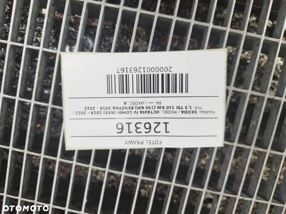 FOTEL PRZÓD PRZEDNI PRAWY PASAŻERA SKODA OCTAVIA IV EU - 10