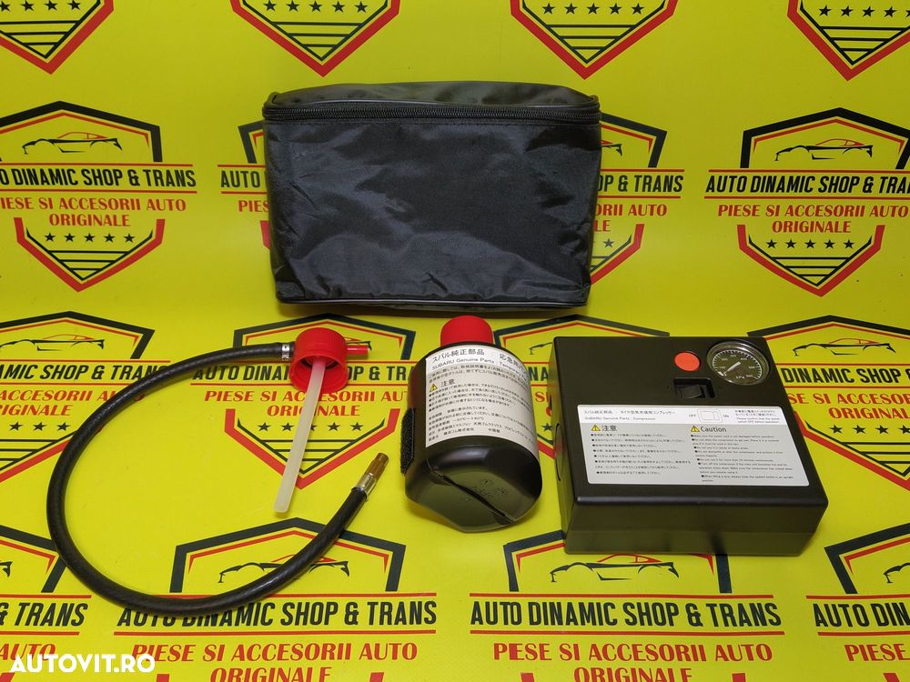 Compresor auto + Husa umflat roti kit pana original Subaru 12V 120w - 1