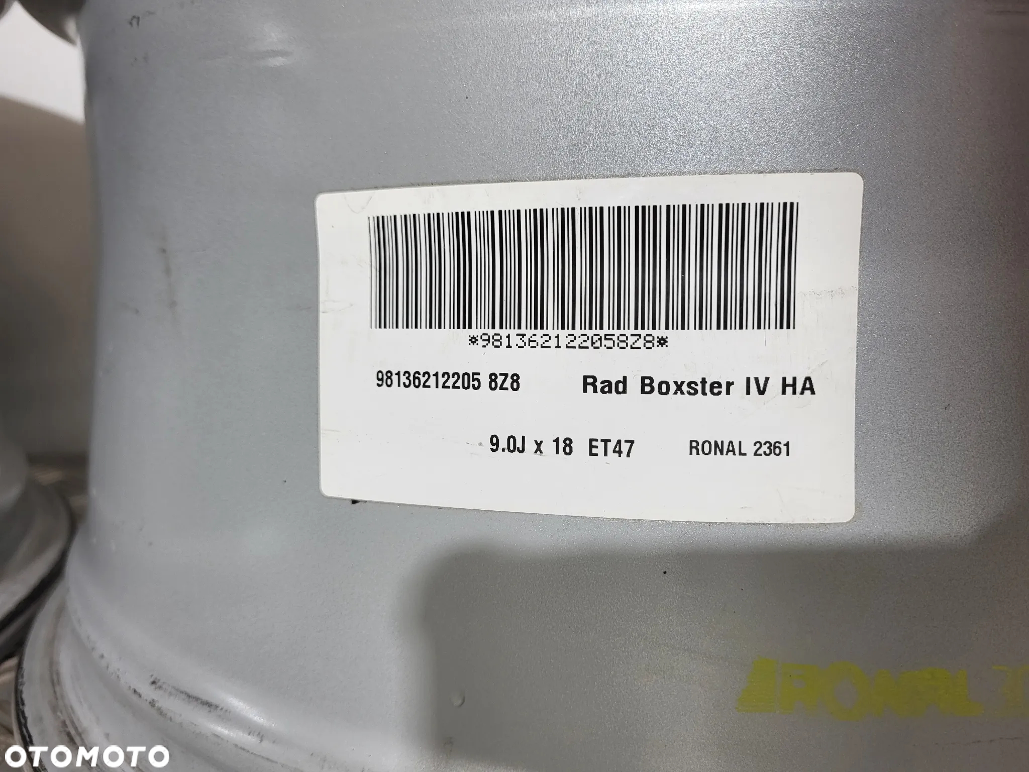 Porsche Boxster IV Felgi Aluminiowe 18 5x130 98136212205 - 9