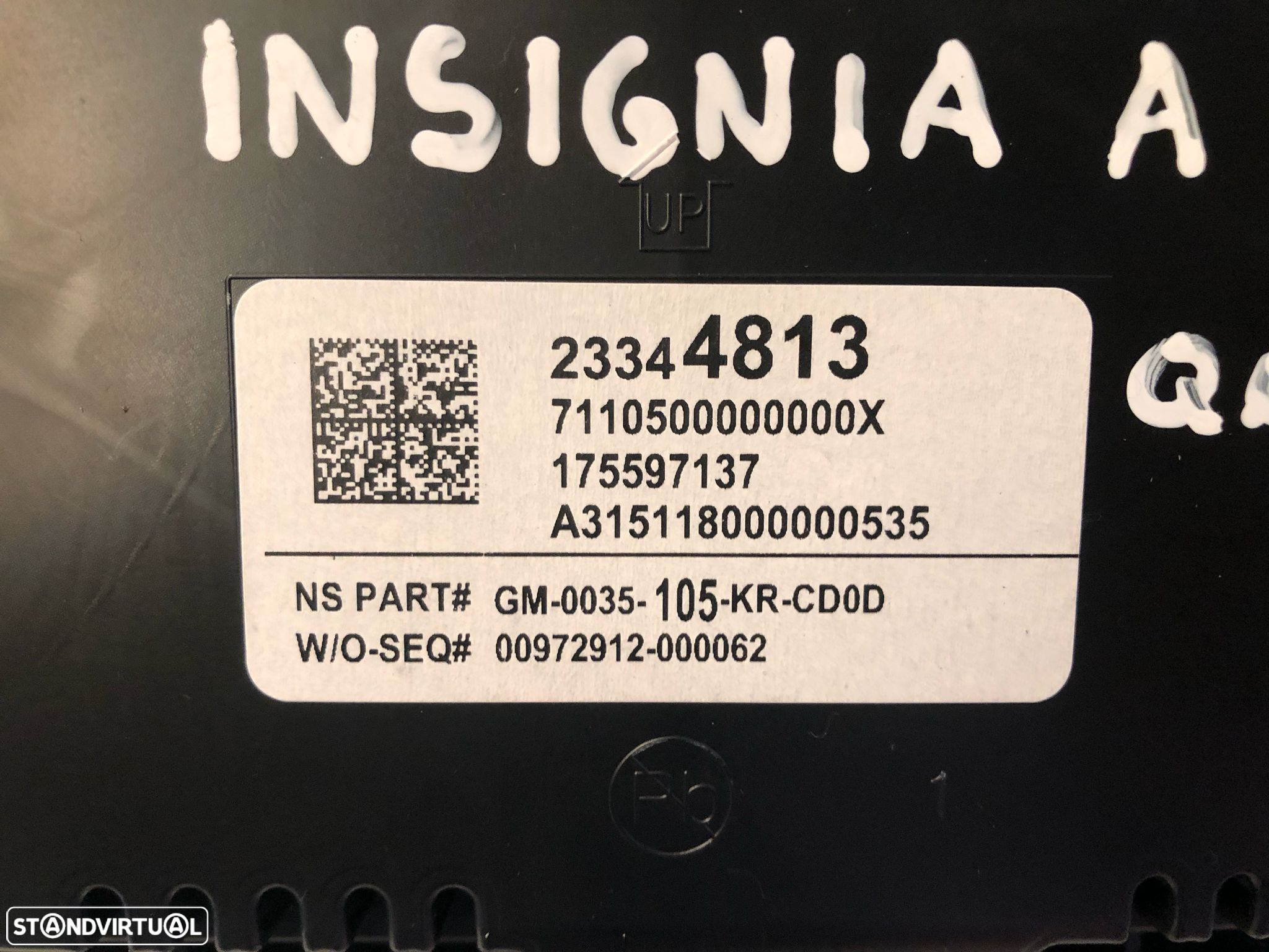 OPEL INSIGNIA A QUADRANTE PAINEL INSTRUMENTOS - Q034 - 5