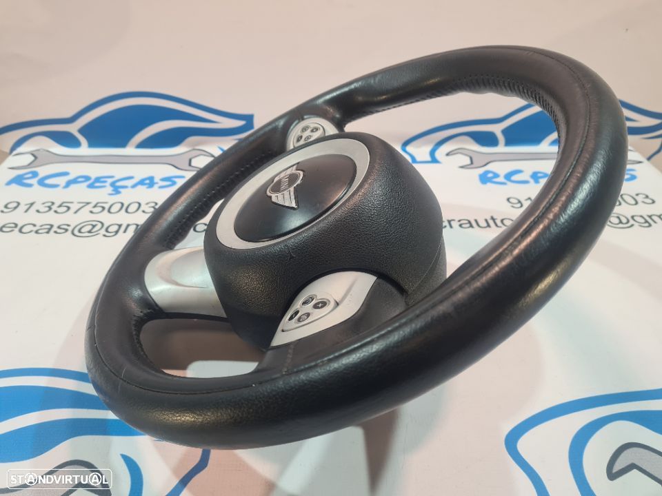 VOLANTE GUIADOR COMPLETO MINI COOPER R56 32306794624 6794624 607387211 PELE COMANDOS MULTIFUNÇÕES AIRBAG - 2