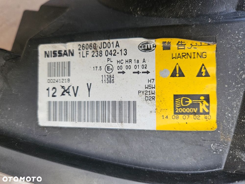 Nissan Qashqai I 1 J10 lampa przód przednia  prawa lewa xenon EN - 12