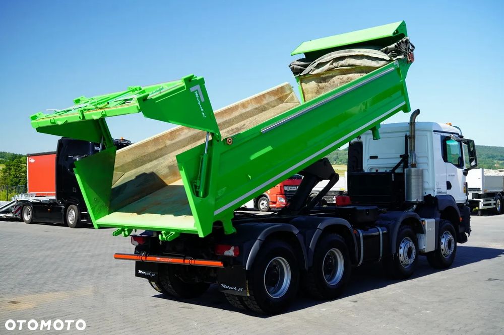 MAN TGS 35.470 / 8x4 / WYWROTKA 2 STRONNA / HYDROKLAPA / HYDROBURTA / BORDMATIK / OPONY 100% / NAVI RIO / EURO 6 - 8