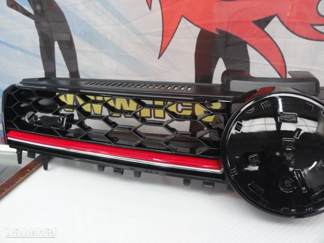Grelha frontal com espaço para símbolo em preto piano brilhante com risca vermelha para VW golf 7 12-17 GTI LOOK em plástico ABS - 4