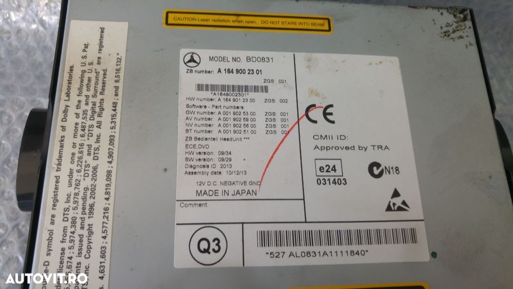 navigatie mercedes ml w164 2005-2012 a1649002301 - 2
