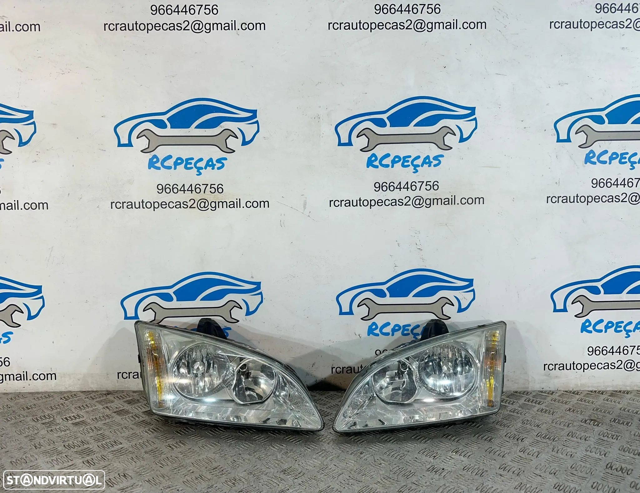 .Conjunto Oticas Farois Frente Frontal Esquerda Direita Ford Focus 2 Mk2 Fase 1 4M51-13W030-BC 4M51-13W030-BC - 2