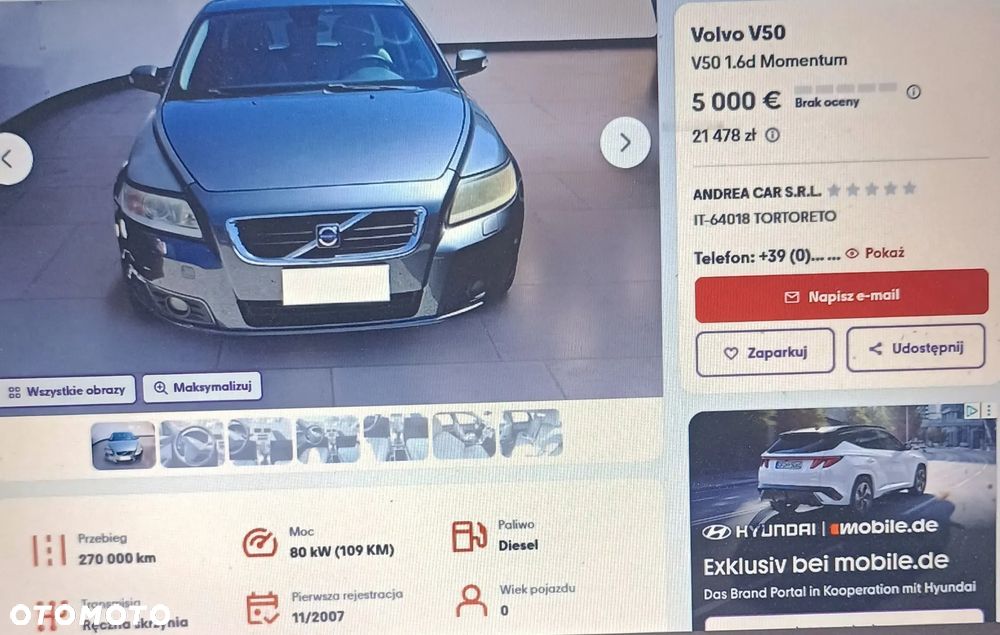 Volvo V50 1.6D DRIVe Momentum - 38