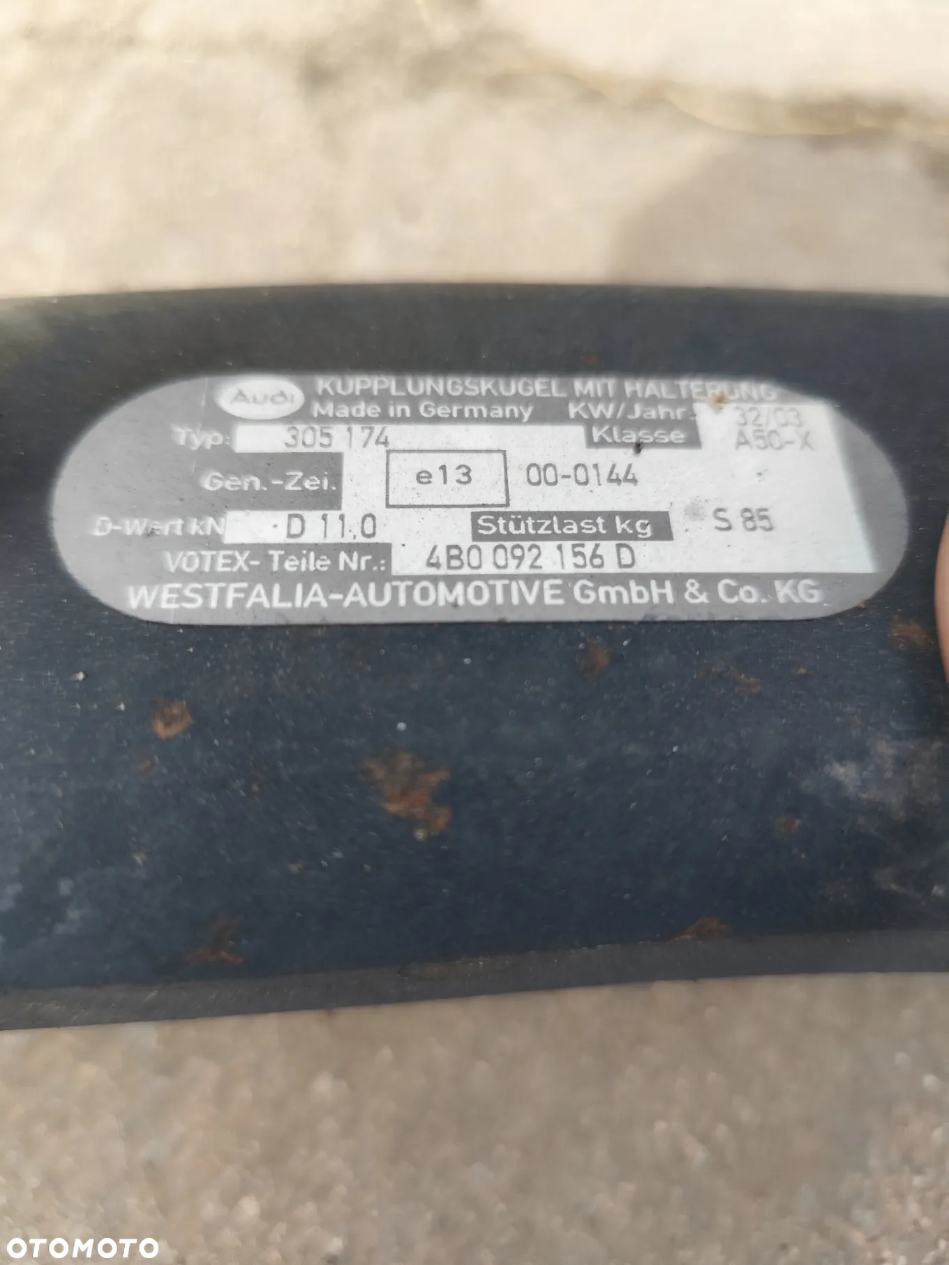 Hak holowniczy kula Westfalia Audi A6 C5 oryginał - 6