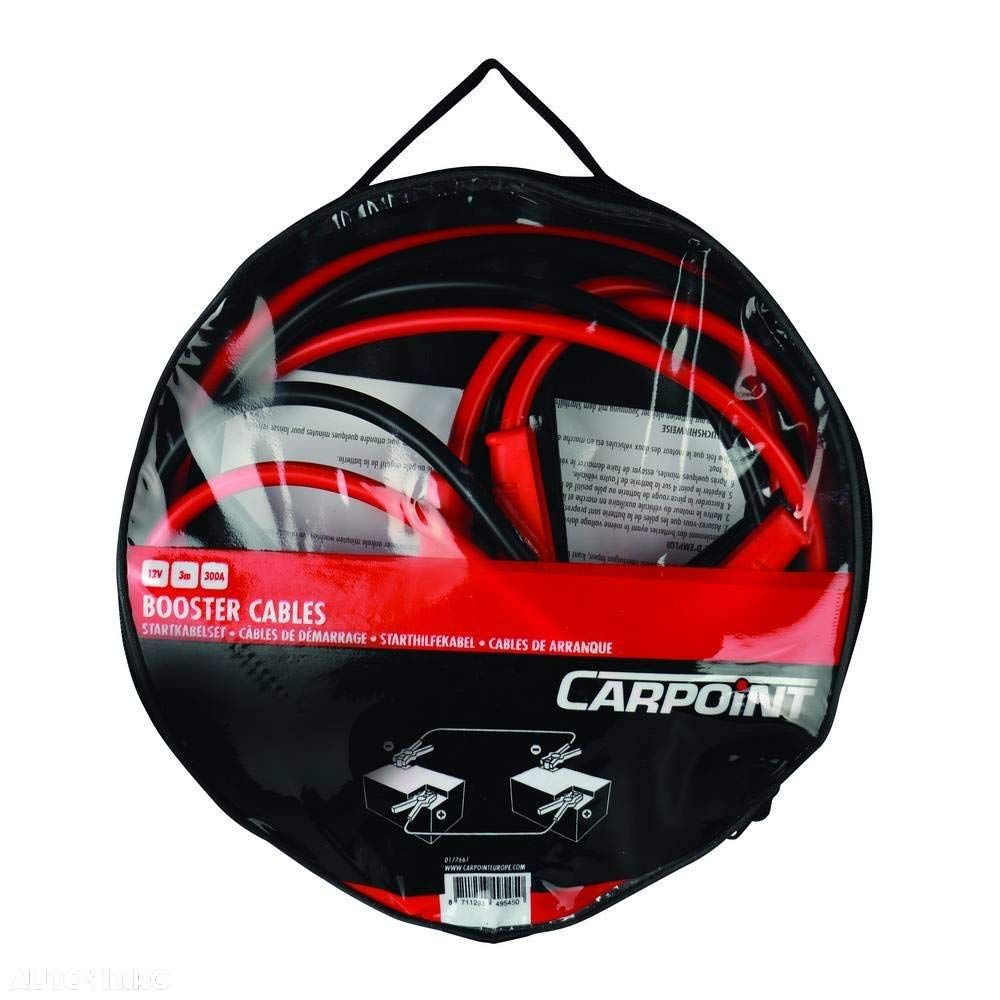Cabluri transfer curent baterii Carpoint, lungime 3m, 12V, 300A, cleme izolate - 2