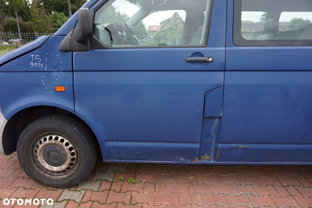 DRZWI PRZEDNIE LEWE TRANSPORTER V T5 9515 LL5M  NIEBIESKI VOLKSWAGEN 2003-2009 - 2
